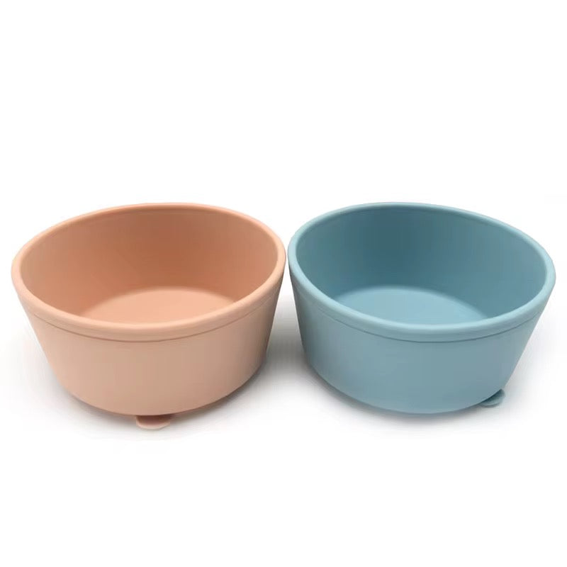 ZYAN Silicone Suction Bowl – Baby & Toddler Weaning Bowl with Strong Suction Base (Blue & Pink)