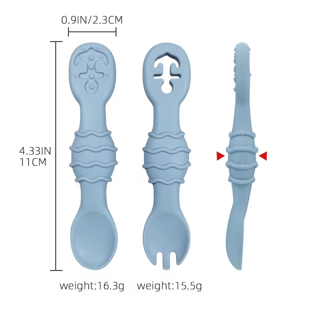 Baby’s First Cutlery Set by ZYAN – Silicone Baby Spoon and Fork for Baby-Led Weaning (BPA-Free, UK)