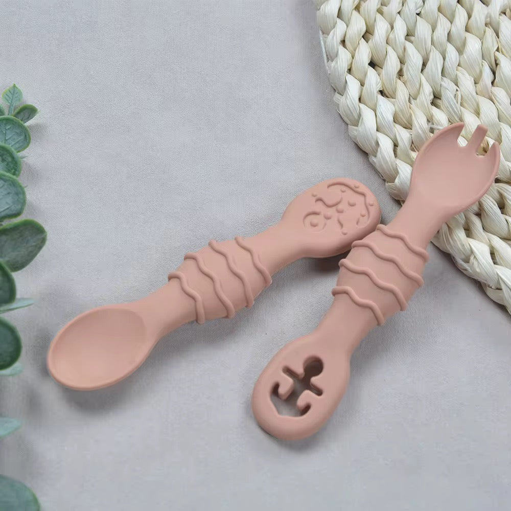 Baby’s First Cutlery Set by ZYAN – Silicone Baby Spoon and Fork for Baby-Led Weaning (BPA-Free, UK)