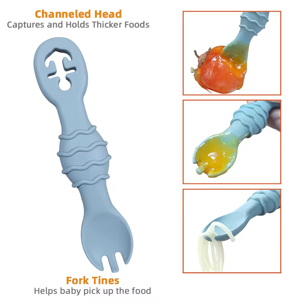 Baby’s First Cutlery Set by ZYAN – Silicone Baby Spoon and Fork for Baby-Led Weaning (BPA-Free, UK)