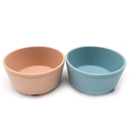 ZYAN Silicone Suction Bowl – Baby & Toddler Weaning Bowl with Strong Suction Base (Blue & Pink)