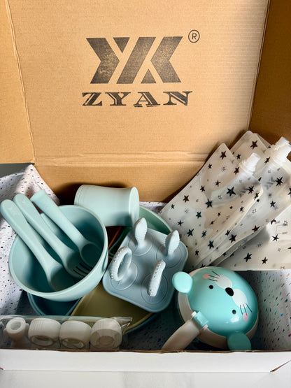 Ultimate Baby Weaning & Feeding Bundle – Complete Silicone Weaning Set + Reusable Pouches | Baby Weaning Essentials UK | Perfect Christmas Gift