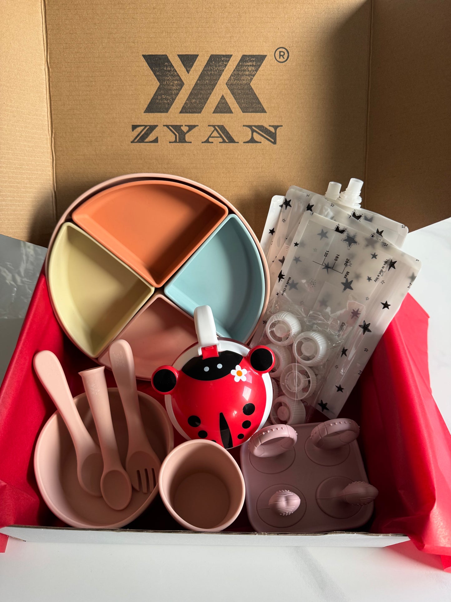 Ultimate Baby Weaning & Feeding Bundle – Complete Silicone Weaning Set + Reusable Pouches | Baby Weaning Essentials UK | Perfect Christmas Gift