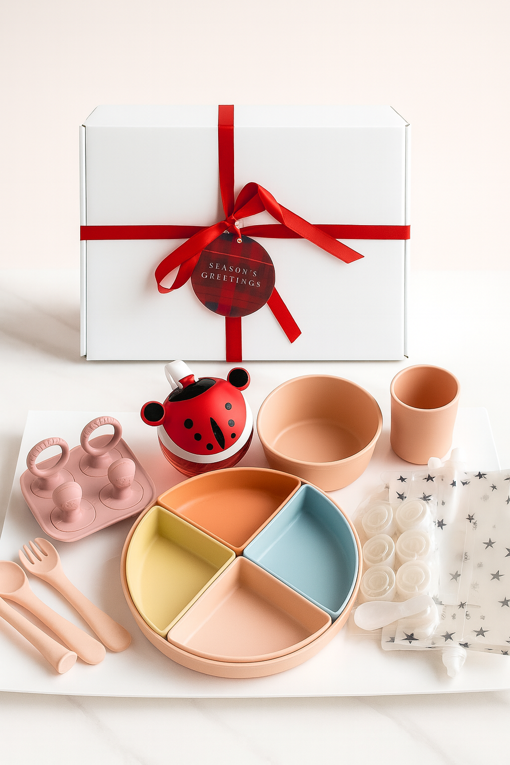 Ultimate Baby Weaning & Feeding Bundle – Complete Silicone Weaning Set + Reusable Pouches | Baby Weaning Essentials UK | Perfect Christmas Gift